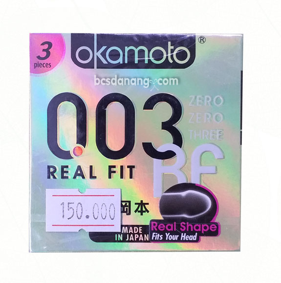 Bao Cao Su Siêu Mỏng Okamoto 0.03 Real Fit - Shop Bao Cao Su Đà Nẵng